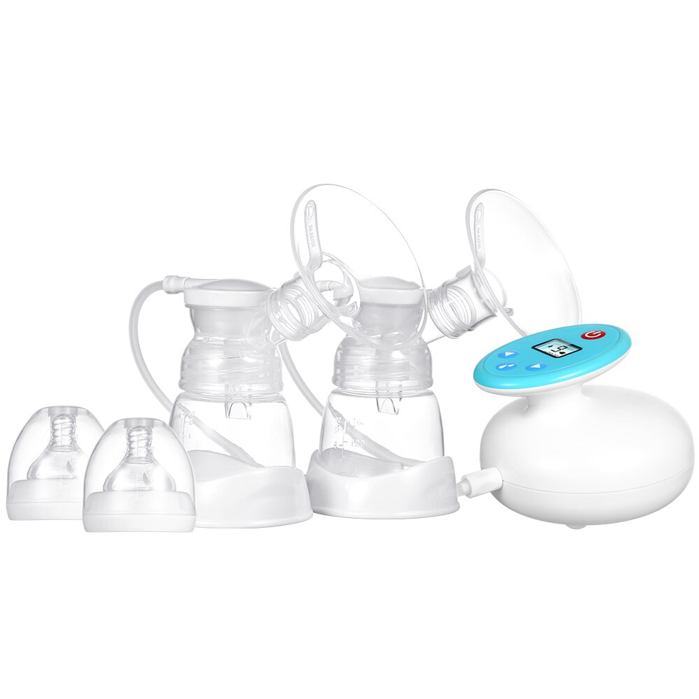 Double Electric Breast Pump BPA-Free Dual Mode of Massaging &amp; Pumping 9 Suction Levels Super Quite Breasting Pumping for Home: Default Title