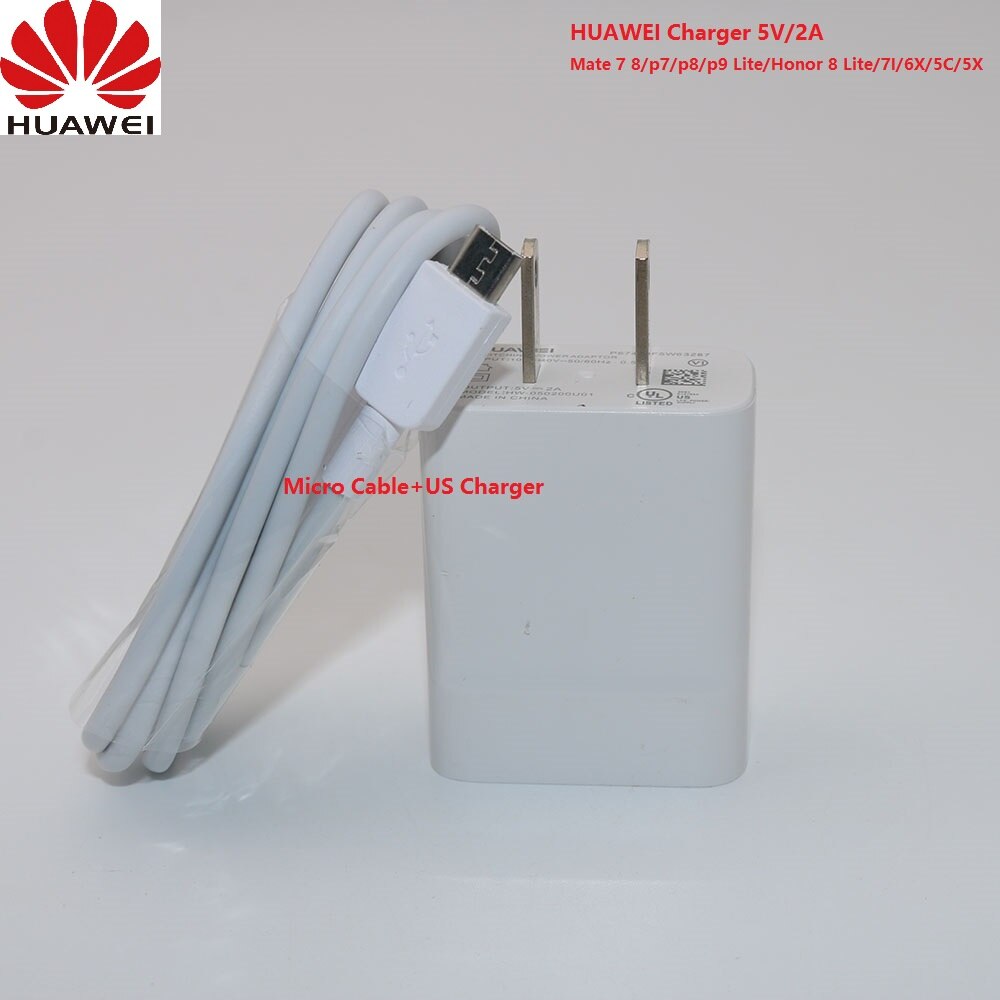 Original EU US Huawei Mate 10 Lite charging 5V2A charger and micro cable for p8 p9 p10 lite mate 10 lite Honor 8x 7x y5 y6 y7 y9