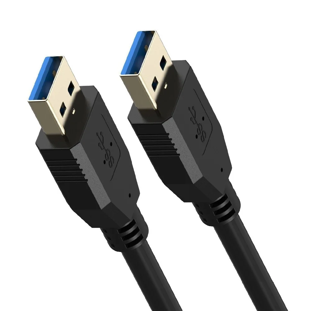 USB Male naar Male Kabel USB A naar USB Snoer USB 3.0 Kabel Double End USB Snoer 5Gbps voor Radiator Harde Schijf USB 3.0 Verlengkabel: Black / 0.9m