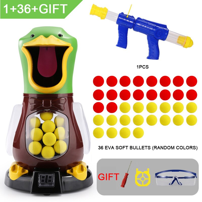 Interesting Soft Bullet Gun Score Target Duck Kids Shooting Toys Shooter Foam Ball Battle Educational Air Power Popper Xmas: 01