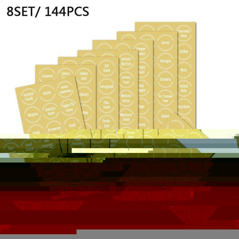 Kitchen Jar Bottle Container Label Various Food Label Spice Room Label Transparent Label Sticker Waterproof Spice X1F1: Default Title