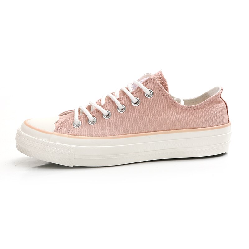 Våren kvinnor canvas skor dam flicka rosa skor snörning vulkaniserad söt preppy stil platt klack anti-halk vita sneakers färgglada