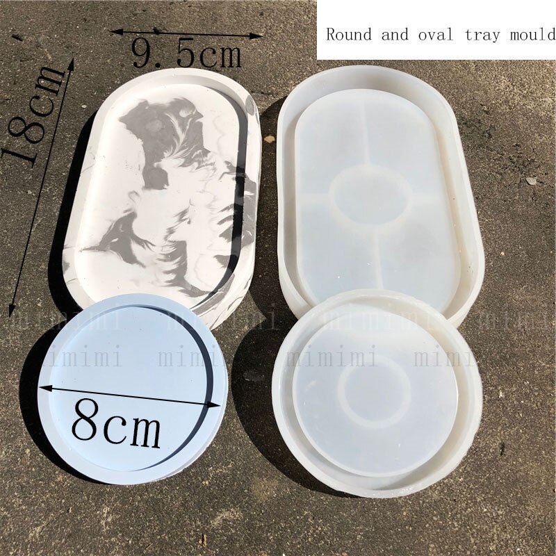 Lastryko taca silikonowa świeca zapachowa podstawa taca betonowa tynk forma w kształcie tacy Jesmonite forma okrągła owalna kwadratowa płyta: I