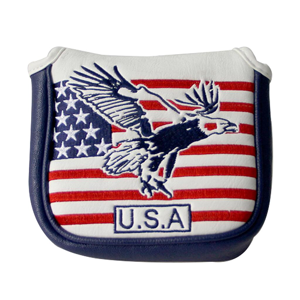 USA Golf Mallet Putter Cover Headcover Magnetic Golf Head Covers Headcovers Club Protective Equipment