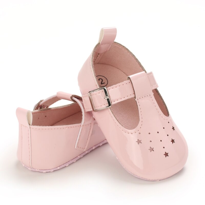 Zapatos de dibujos animados para bebés, calzado antideslizante con fondo suave de polipiel, para primeros pasos de 0 a 18 meses, primavera y otoño: Pink / 0-6 meses
