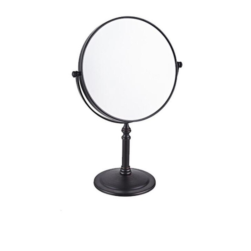 LIUYUE-miroir de maquillage , noir/Chrome en laiton, Style, 8 pouces, miroir de vanité, loupe de salle de bains rotative à 360 °: black