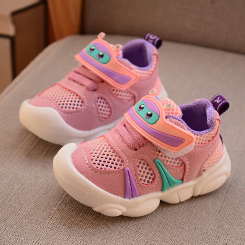 freundlicher Sport Schuhe Sommer Neue Atmungsaktive freundlicher Jungen lässig Netz Schuhe Mädchen Anti-Rutschig Turnschuhe Baby Kleinkind Schuhe: Rosa / 16