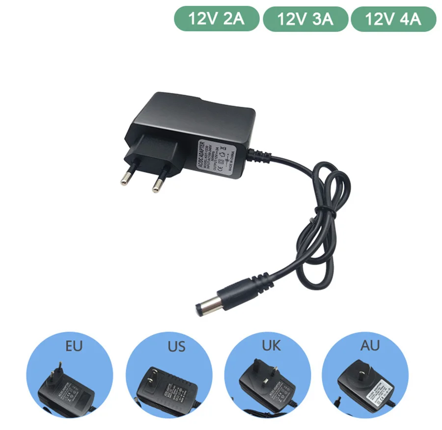 Transformateur d'alimentation AC 110V 220V à DC 12V 1A 2A 3A 4A 5A 6A 8A, adaptateur de pilote LED, convertisseur 12V, chargeur pour bande LED