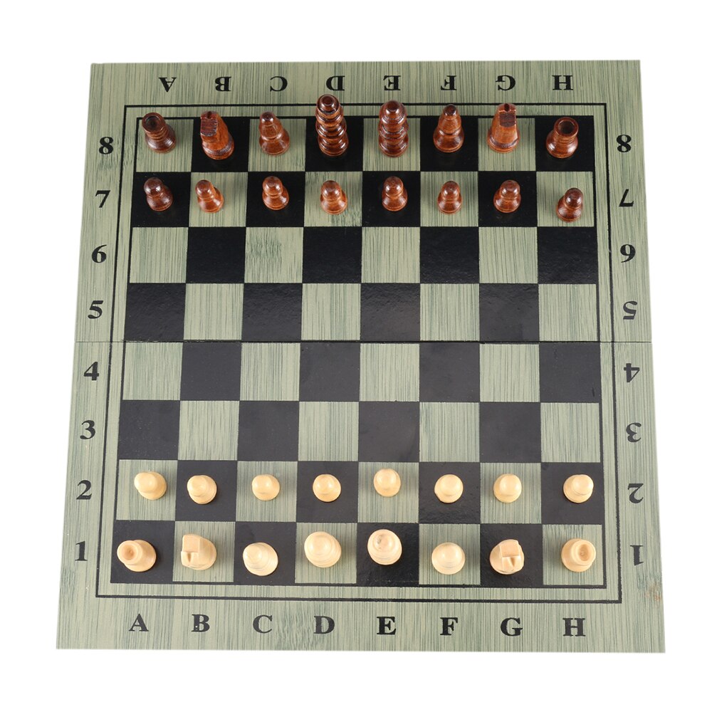 3 in 1 Wooden Chess Backgammon Checkers Travel Games Foldable Chess Set Board Draughts Entertainment Christmas