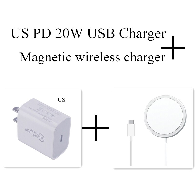 15W Magnetische Draadloze Oplader Voor Telefoon 12 Max Pro Snel Opladen Pad Quick Draadloze Oplader Dock Magsafing Telefoon Oplader: US 20W charger white