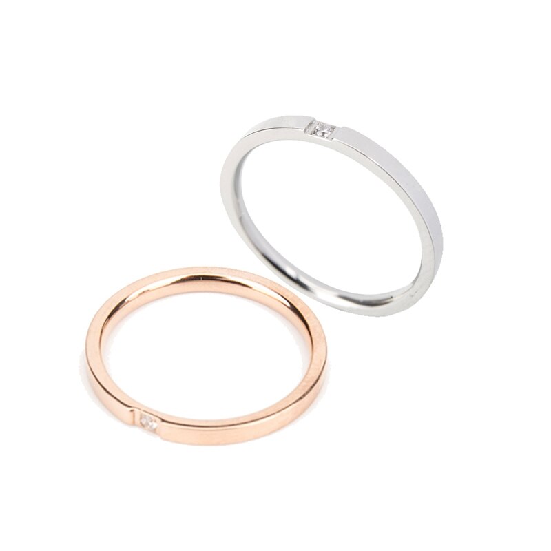 Feine Schmuck Elegante Koreanische Rose Ring CZ Ring Gold Einzigen Verlobung Trendy