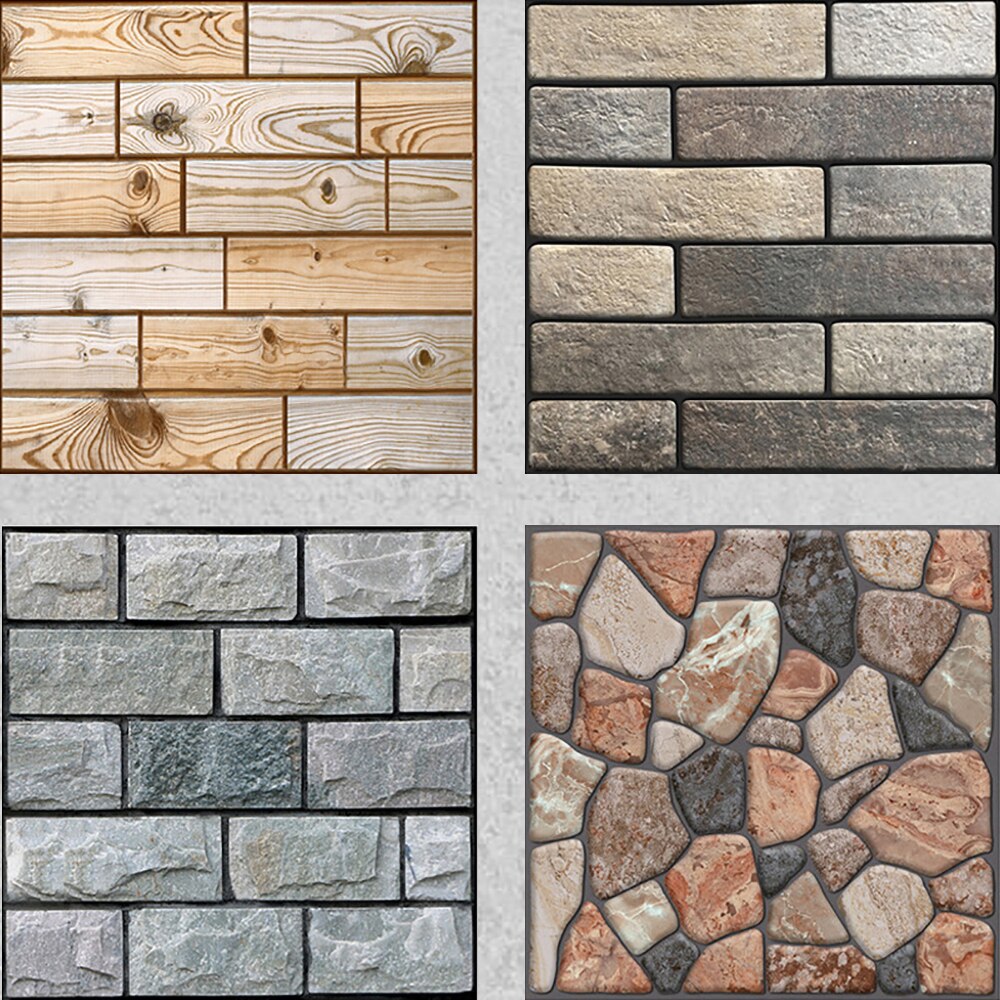 Lychee Life 3D Grain Brick Wall Stickers Square Mosaic Stick Tile DIY Arts Crafts Making Home Decoration Material