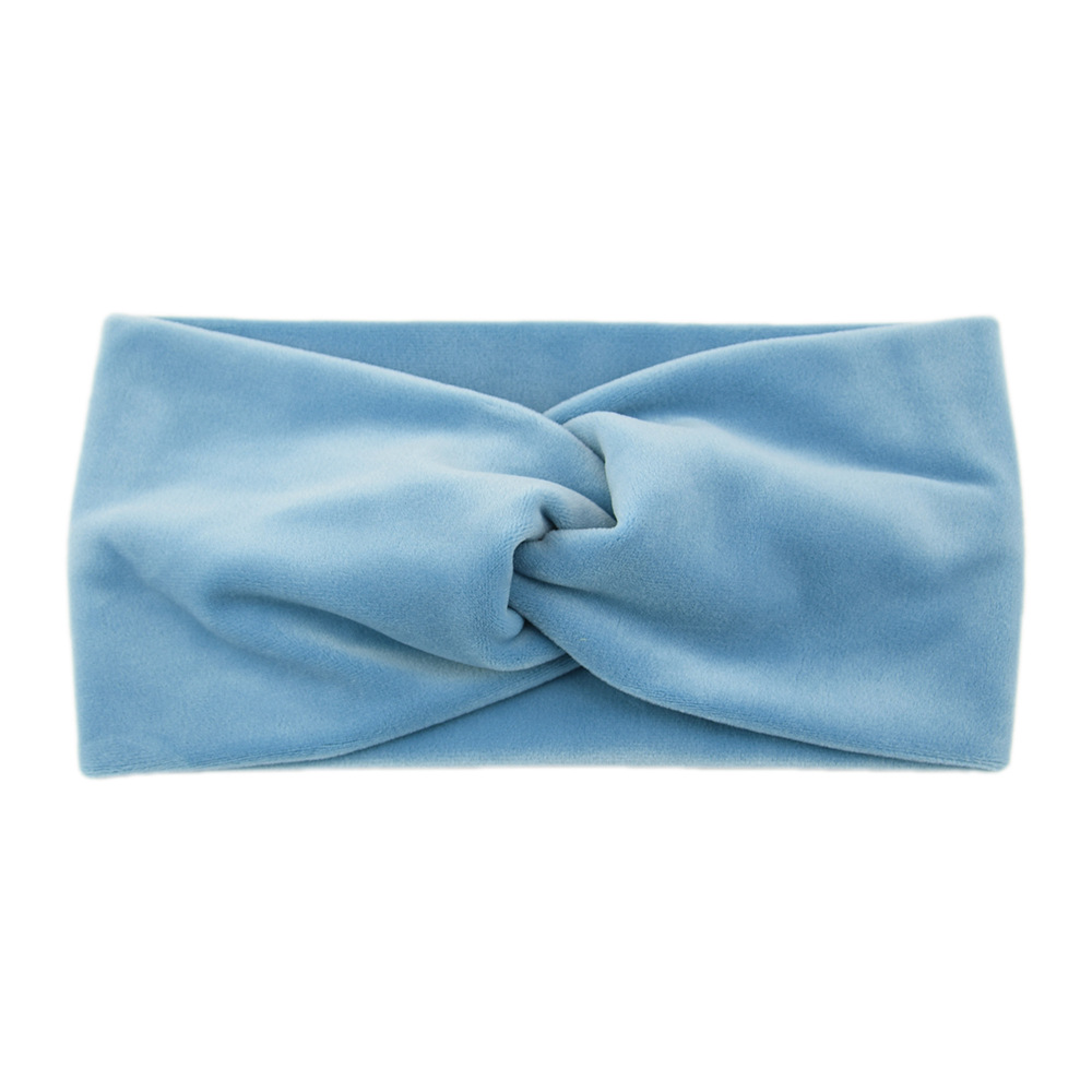 Vinter enkelt korsbånd for kvinner håndlaget ensfarget elastisk knute turban bandasje yoga hårtilbehør: Champagne