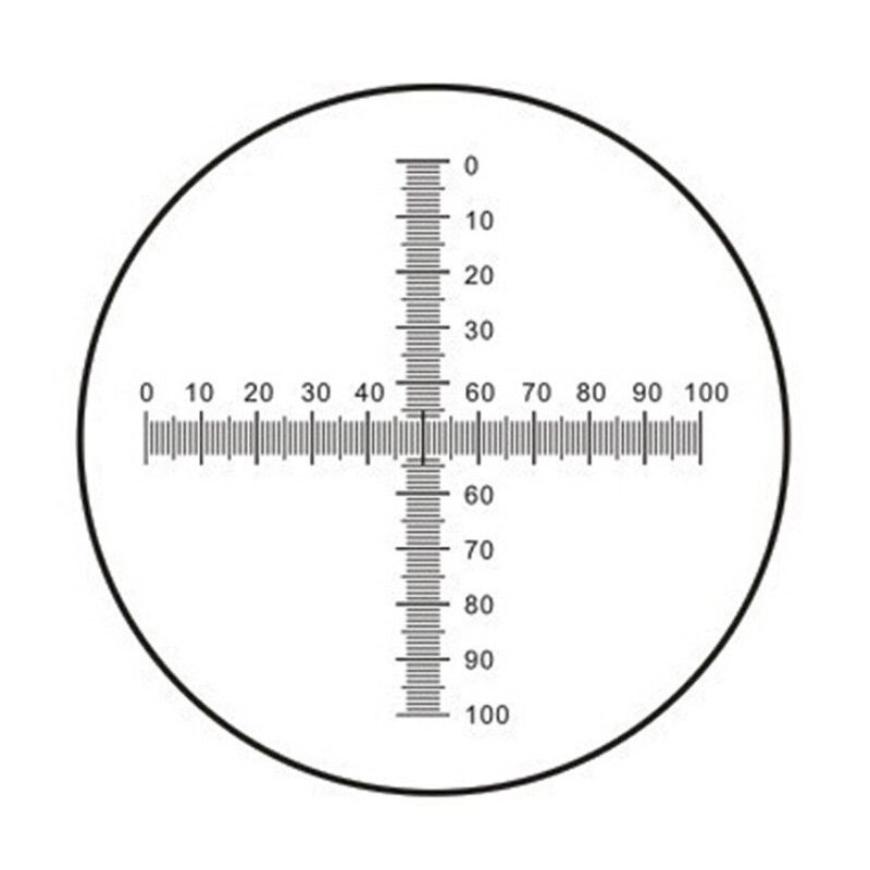 C7 mikroskop okular mikrometer div 0.1 mm kors linjal 10 x 10 riktmedel skala kalibrering graticule kat 907 diameter 16mm 19mm 24m