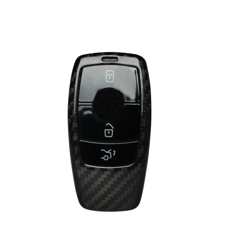 T-CARBON Black Red Real Carbon Fiber Remote Key Fob Case Shell Cover For Mercedes Benz E Class W213 E200 E250 E300 E400 E43 E63