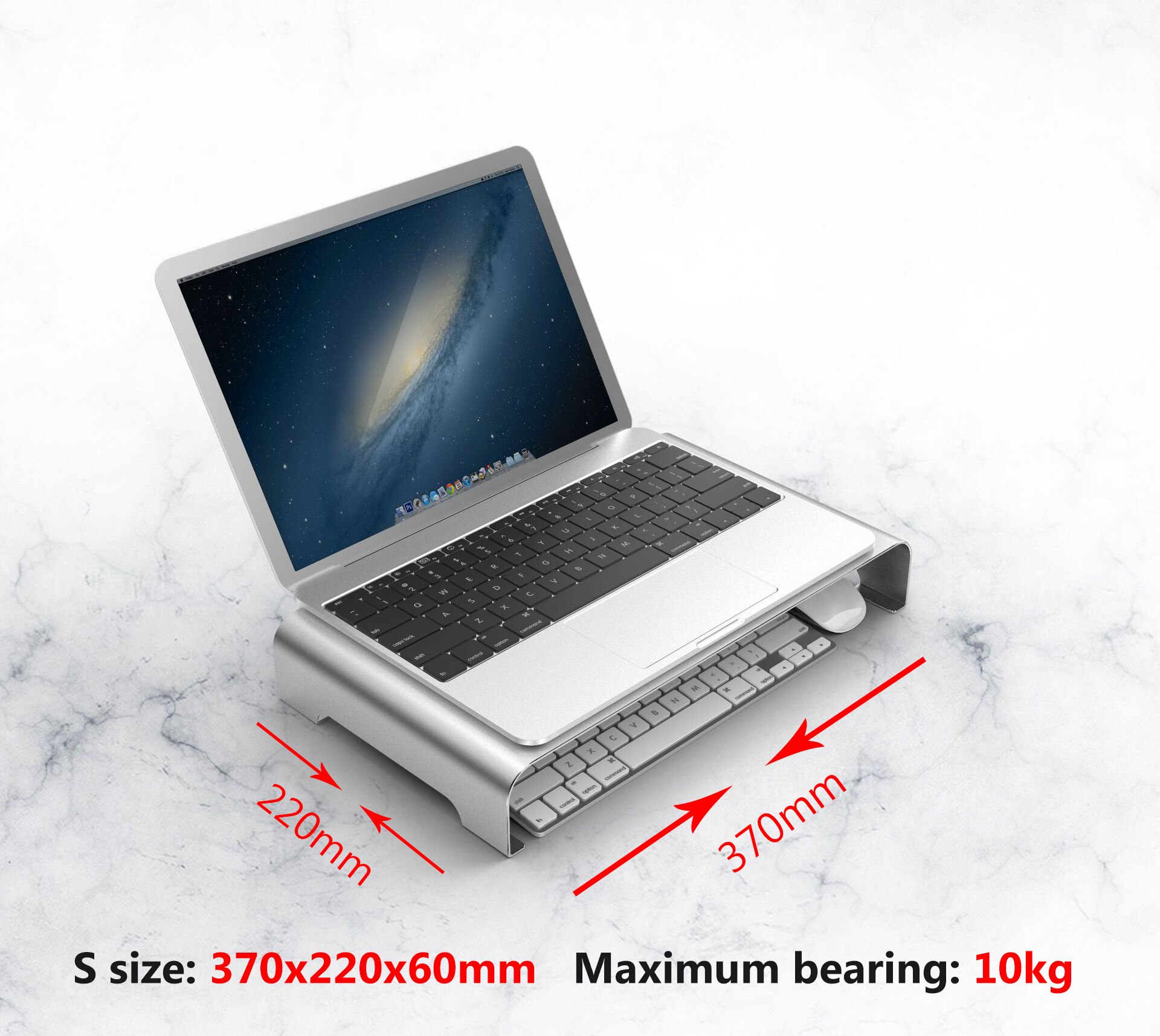 Aluminium Legierung Laptop Stand Notizbuch Stand Halfter Für Macbook Luft Profi 11 12 13 15 Retina iMac Lapdesk Computer Monitor montieren: S Größe 37x22x6cm