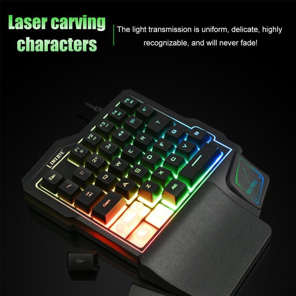 One-Handed Mechanical Gaming Keyboard RGB Backlit Portable PS4 For PC Keypad Mini Controller Gamer Game Gaming B0F1