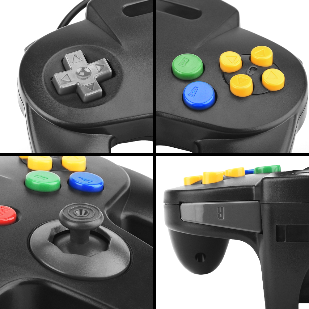 USB Wired Gamepad for Nintendo 64 Host N64 Controller Joystick for For Classic Nintendo 64 Console Games for Mac Computer PC