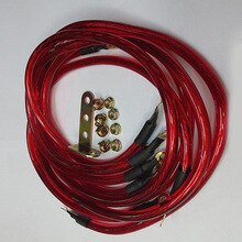 5 X Red Increase Horsepower Ground Wire 5-Point Car High Performance Grounding Earth Cable Wire Parts Kits