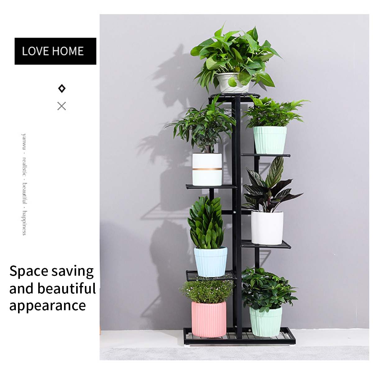 4/6 nivåer krukväxt ställ växt hylla blomma hållare trädgård ställ display växt stativ saftiga växter rack balkong dekoration