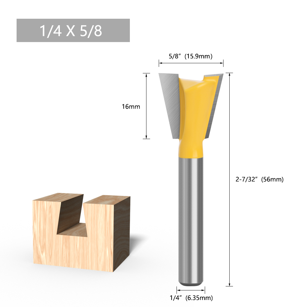 LAVIE 1pcs 6mm 1/4 Shank Dovetail Joint Router Bit Set 14 Degree Woodworking Engraving Bit Milling Cutter For Wood C06026 C07: 28mm