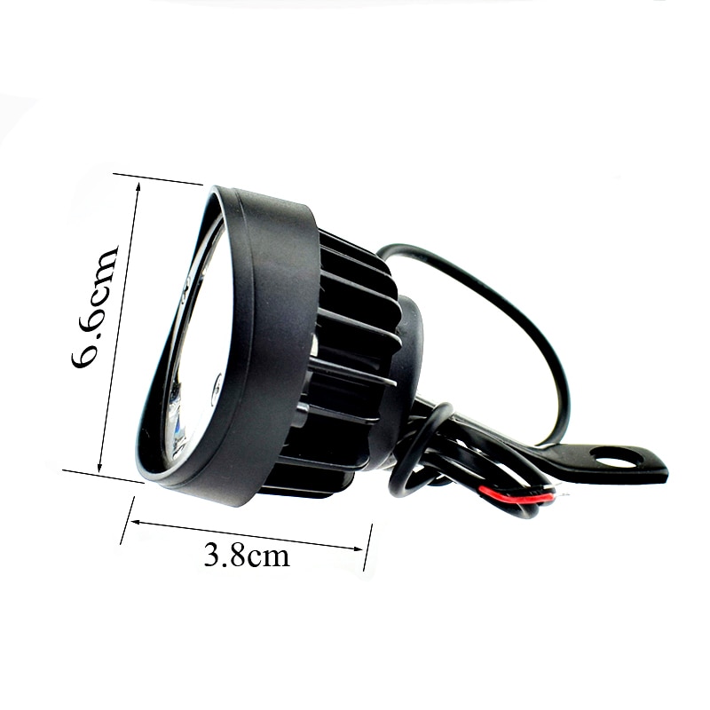 Faros LED de 12V para motocicleta, luces de espejo lateral de conducción para motocicleta, foco de trabajo con interruptor, 2 uds.