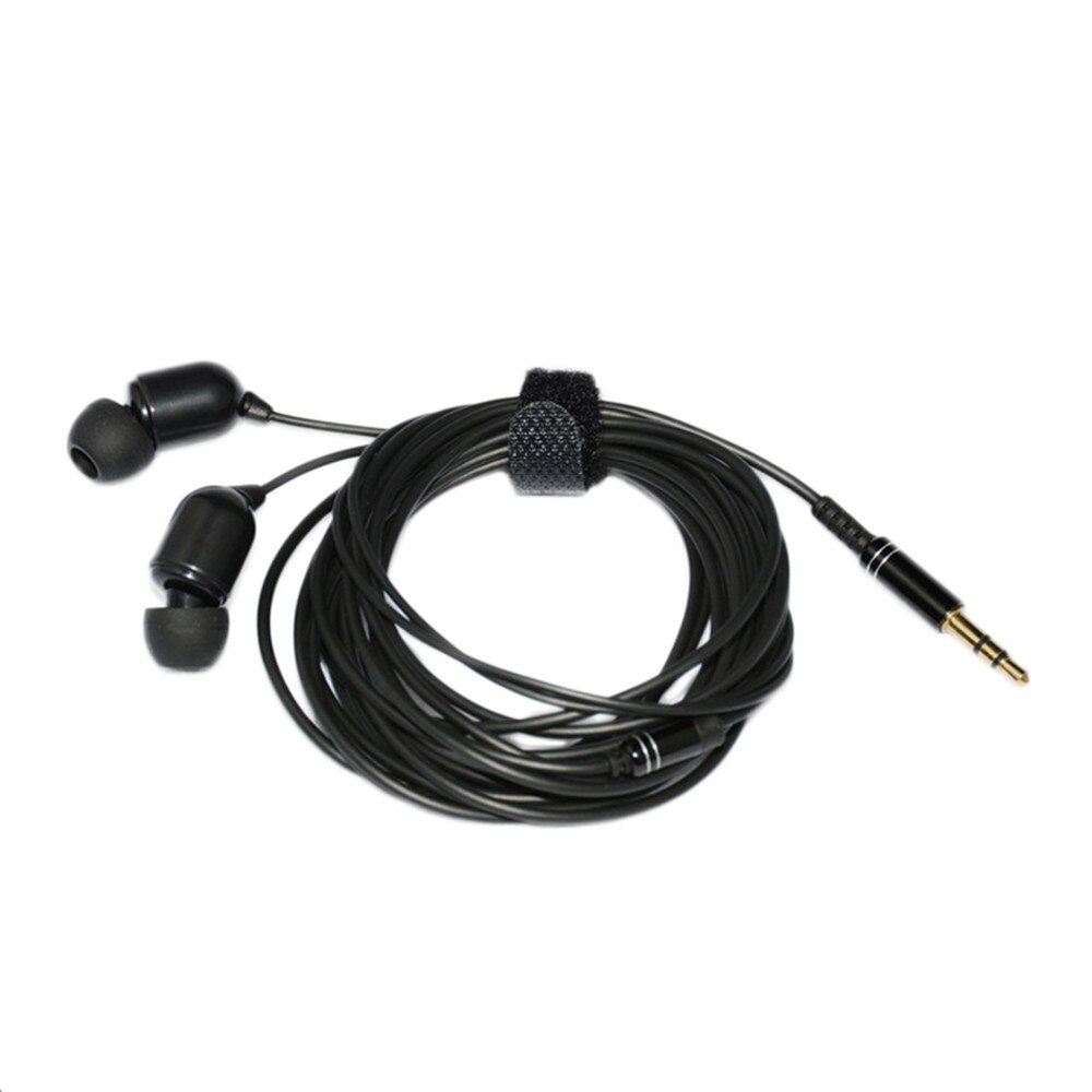 3.5 Mm In Ear Oordopjes MP3 Contrabas 3 Meter Lange Oortelefoon Bedrade Oortelefoon Oordopjes Voor Anker Karaoke Sport cascos Musica: Black