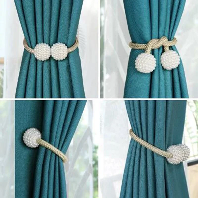 Abrazaderas magnéticas para cortinas, soporte con pompón, Clips magnéticos para colgar bolas, accesorios de decoración del hogar, 1 unidad
