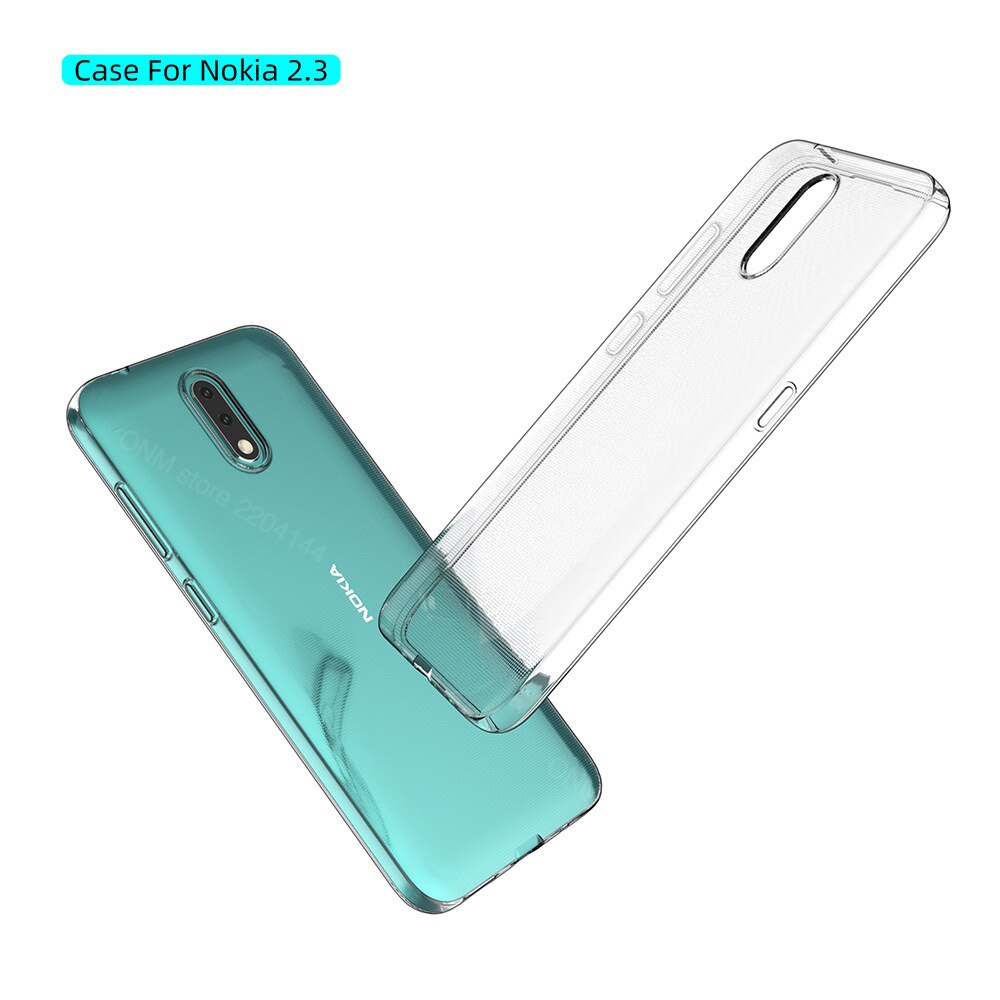per Il caso di Nokia 2.3 TPU silicone Trasparente Montato Molle Del Respingente per il Caso di Nokia 2.3 Trasparente Della Copertura Posteriore