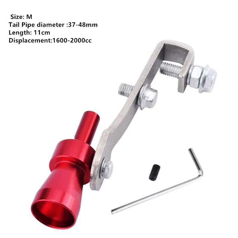Car Turbo Sound Muffler Exhaust Whistle Pipe For suzuki samurai dacia duster alfa romeo 159 ford mondeo mk3 alfa romeo bmw e87: Red-M