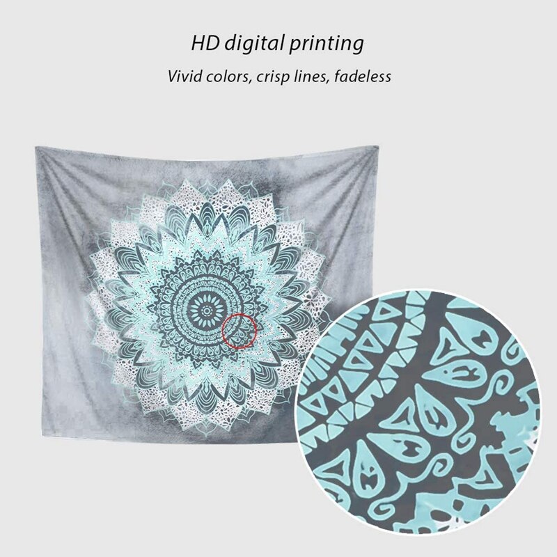 Tenture Murale Indienne Mandala – Drap Bohème Hippie, 80x52 Pouces, 100% Coton, Multicolore