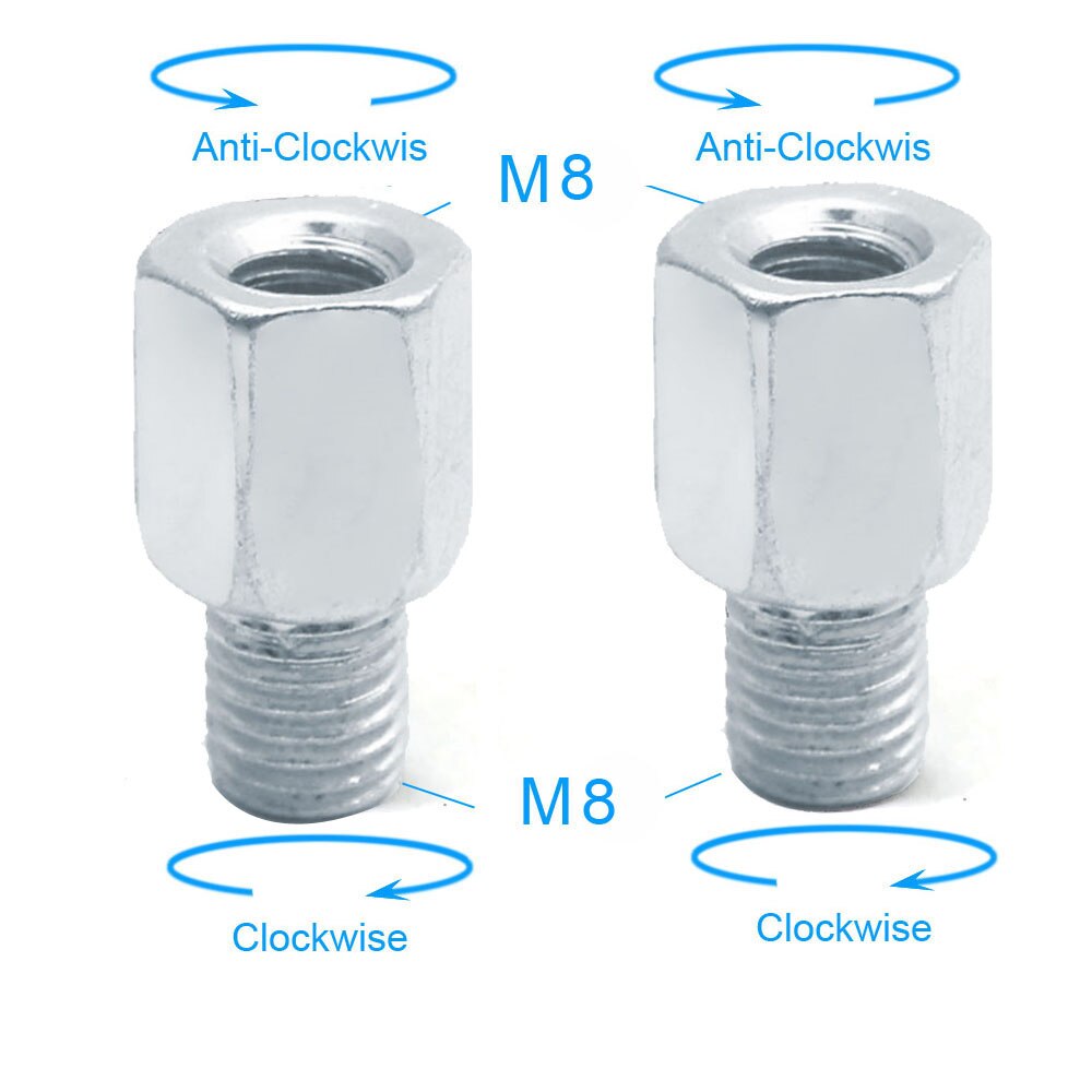 Paar Roller Motorrad Hinten Spiegel Adapter M10 10MM M8 8MM 6MM Im Uhrzeigersinn Anti-im uhrzeigersinn Rechts Links hand gewinde Ändern Schraube: 2x M8-M8 (L-R)