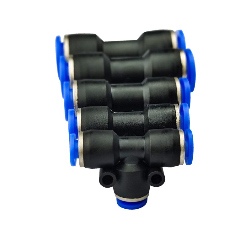 4-10pcs PE4 PE6 PE8 PE10 PE12 PE14 PE16 Pneumatic Fittings 4mm to 4mm T Type One Touch Push In AIR Hose Quick Release Fitting