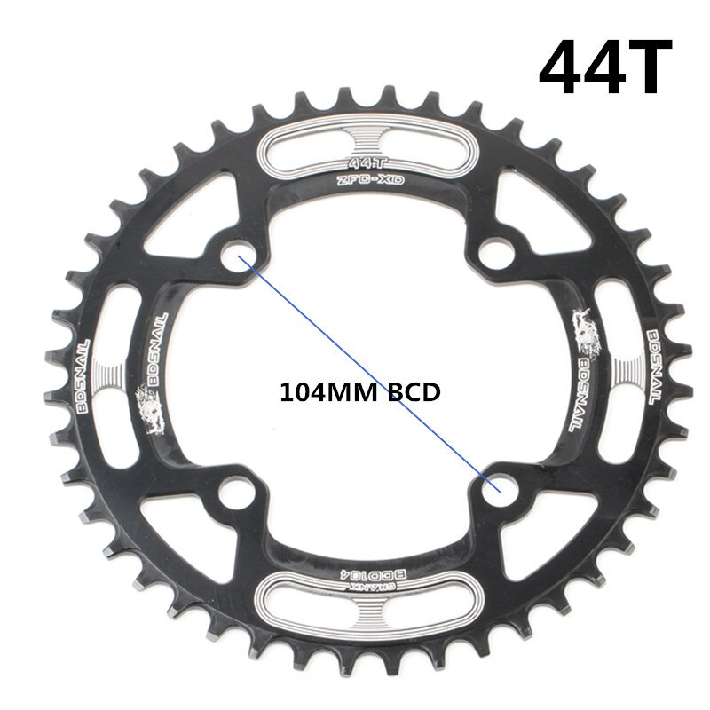 104 bcd 40/42/44/50/52t mountainbike kettingblad mtb crankstel aluminium smal breed kettingblad: 44t zwarte