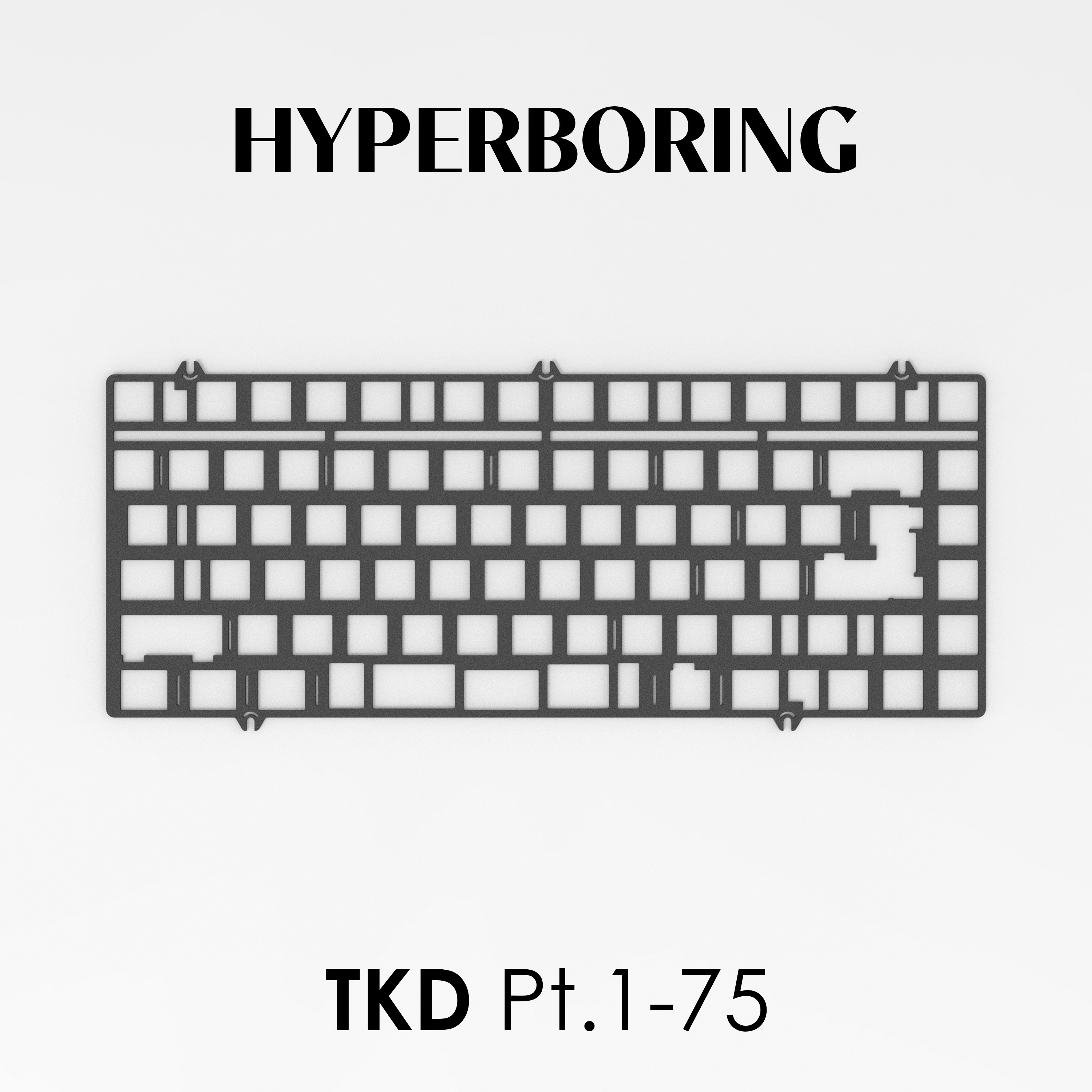 TKD Pt.1 75% Size layout keyboard plates PP PC FR4 Alu for pcb mount stabilizer and plate mount stabilizer: Khaki