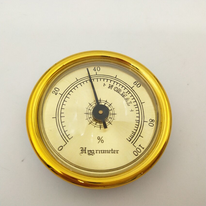 Cigar Hygrometer - Precision Round Plastic Pointer Hygrometer for Metal Cigar Box/Cigar Cabinet, 44mm Diameter Mini Hygrometer