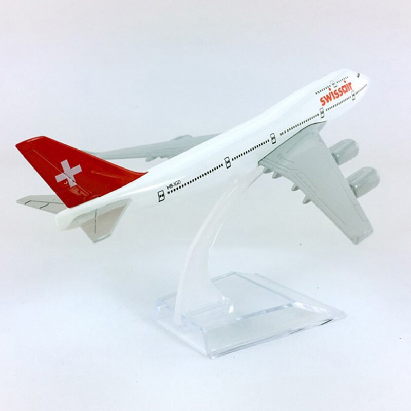 16CM 1:400 B747-400 model SWISS airlines SWISSAIR with base metal alloy aircraft plane collectible display model