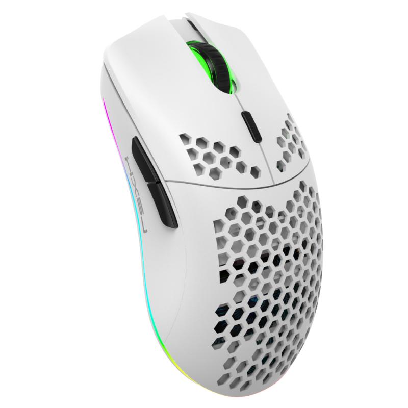 T66 2.4G Wireless Mouse Lightweight Honeycomb Shell RGB Gaming Mouse For Desktop Computers Laptop Backlit Rechargeable: white