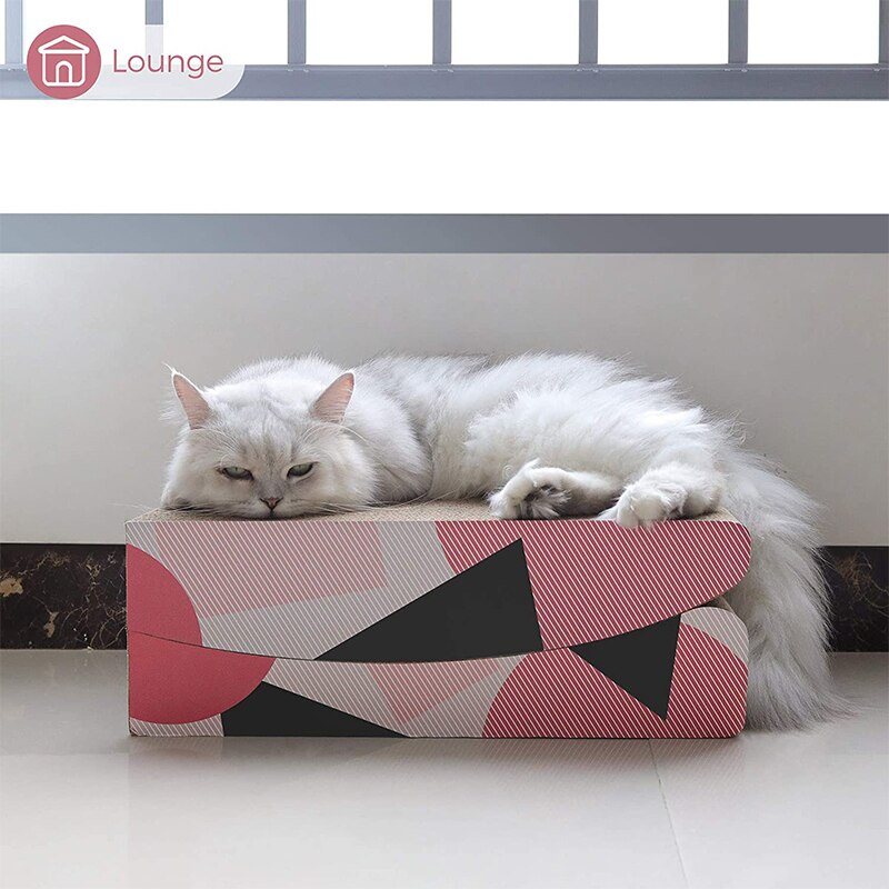 Pet Cat Scratcher Cardboard Corrugated Scratch Pad Cat Scratcher Lounge kitty Beds for Furniture Protection Cat Training Toys