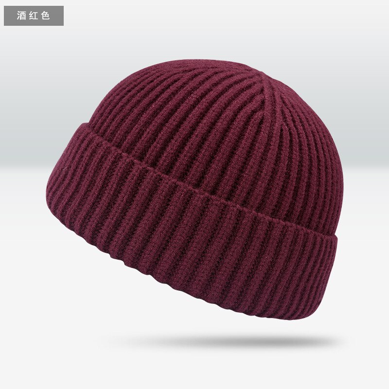 Tj-tianjun kort kuppel rogue hat herre koreansk strikning kold hue melon skin hat yapi kvinders hip hop udlejer hat uld hat: Mtj 209- nr. .7