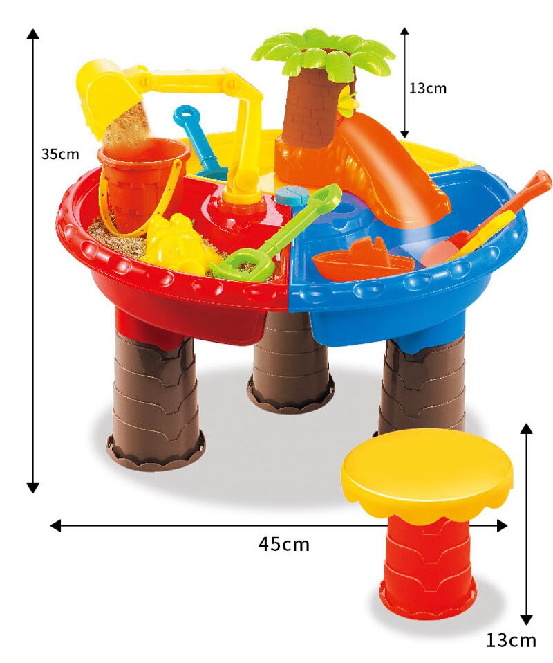 Baby Zomer Zand En Water Tafel Doos Baby Kids Kinderen Outdoor Strand Waterrad Speelgoed Familie Play Set