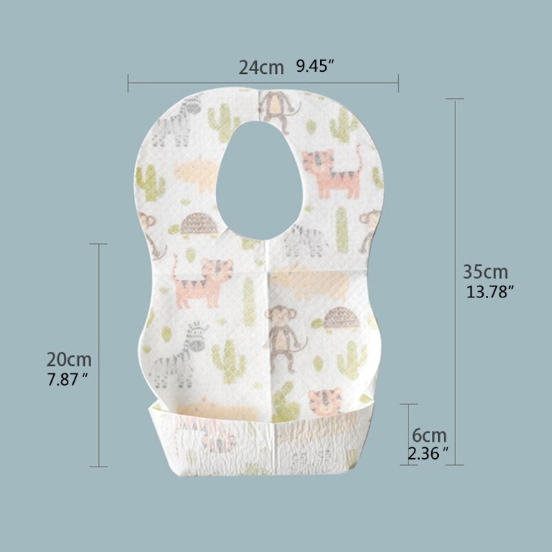 10 Stuks Wegwerp Baby Slabbetjes Verstelbare Spenen Slabbetjes Voor Reizen Leuke Baby Kleding Protector Voor Baby Jongens En Meisjes