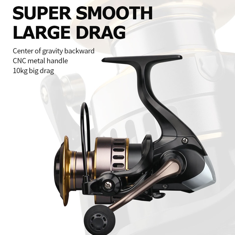 Fishing Reel HE7000 Max Drag 10kg 5.2:1 High Speed Metal Spool Spinning Reel Saltwater Reel Carp Reel Fishing