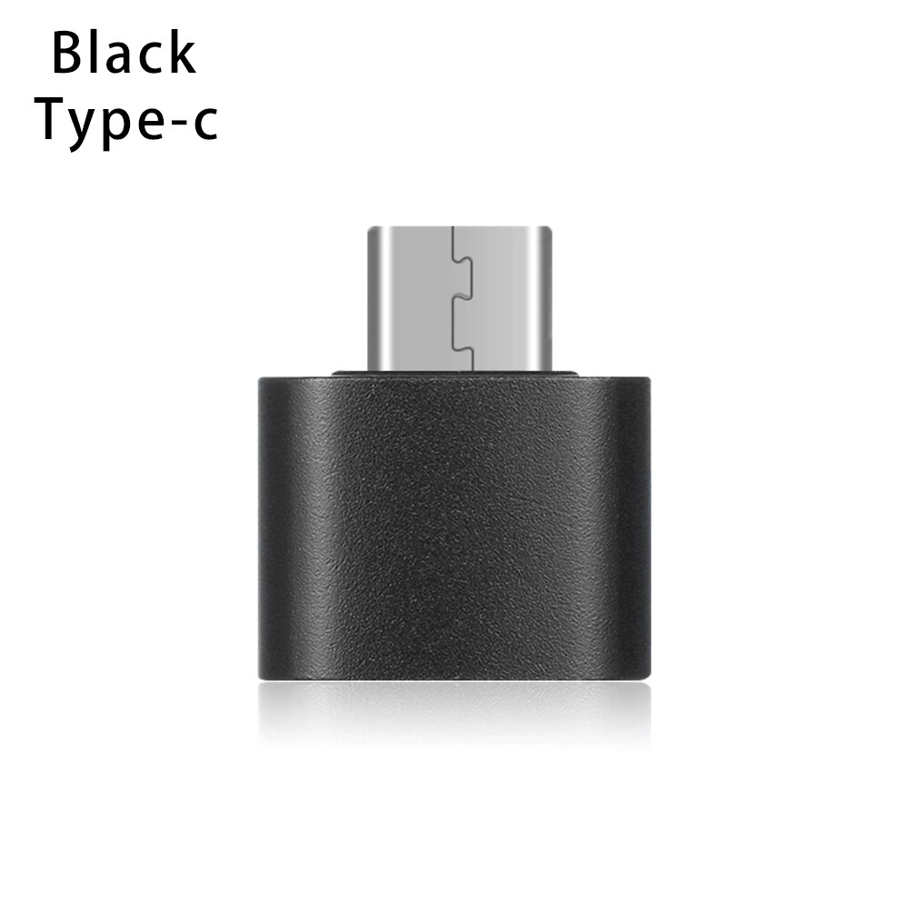 1PC USB-C 3,1 Typ C zu USB 3.0 OTG Metall Bunte Konverter Männlich zu Weiblich Adapter für Android Smartphones Zubehör: Schwarz