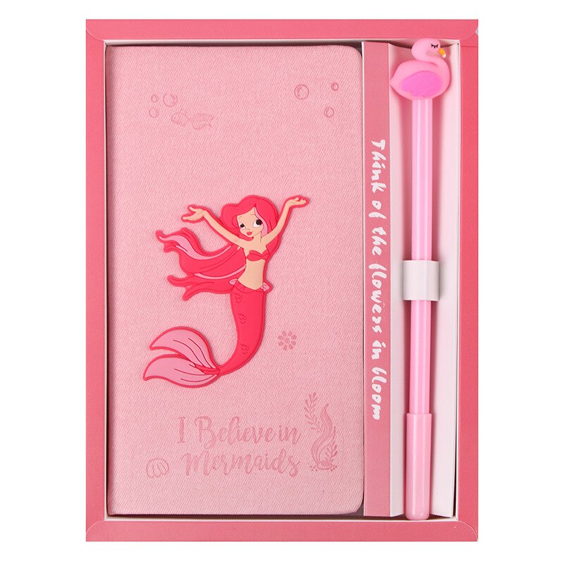 Kawaii Pink Notebook With Gel Pen Flamingo Notepad for Girls Box Set School Supplies Planners Escolar Stationery Sketchbook