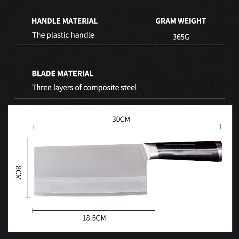 Full Tang Chef Knife Handmade Forged High-carbon Clad Steel Kitchen Knives Cleaver Filleting Slicing Vegetable Knife Box: Slicing knife
