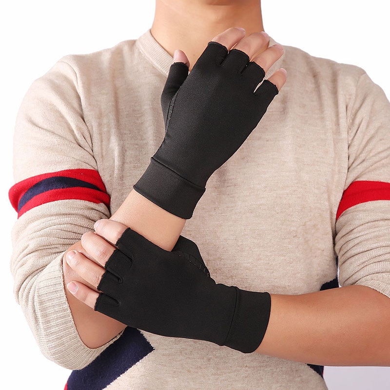 Demi-doigt 1 paire, gants Anti-arthrite, Anti-douleur articulaire, Anti-glisse, pour thérapie, Compression, offre spéciale