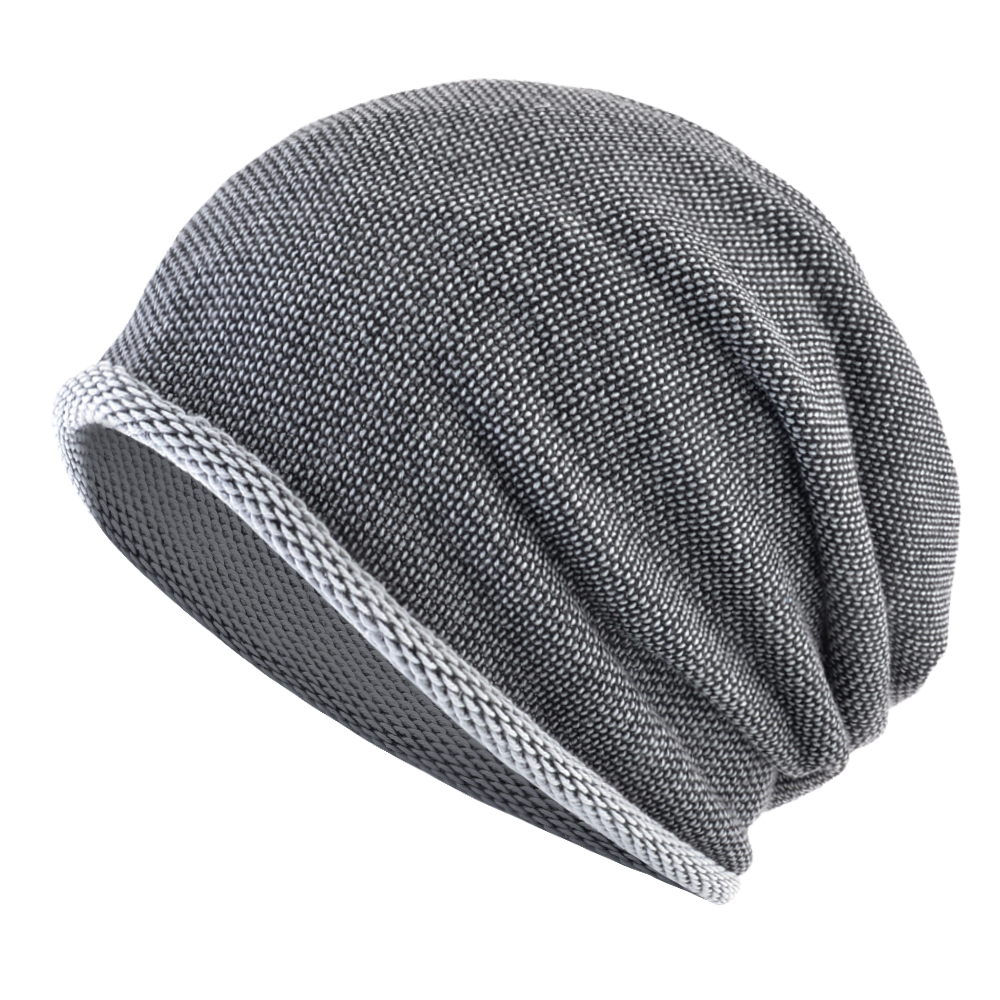 Strikkede tynne luer til herre menn utendørs uformelle #39 luer kvinner vår sommer lue hette strikk ensfarget lue gorras: Svart