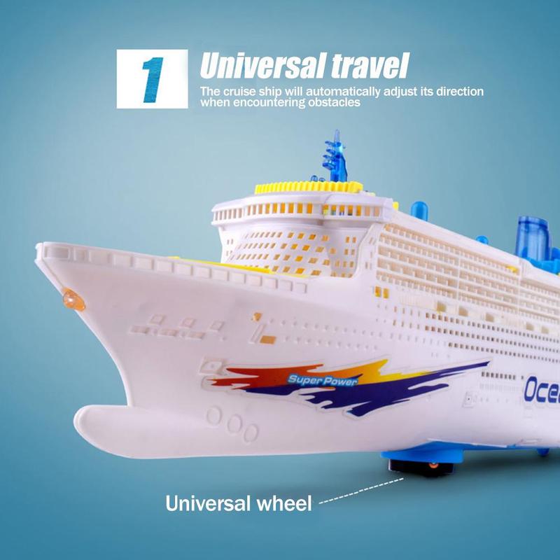 Navire de Simulation modèle de bateau de croisière pour enfants, jouet électrique universel F3U5