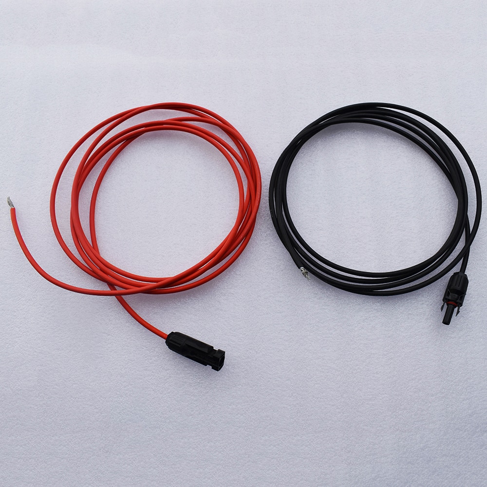 13AWG 1 Pair Solar Panel Extension Cable Copper Wire Black and Red with for Connector Solar PV Cable